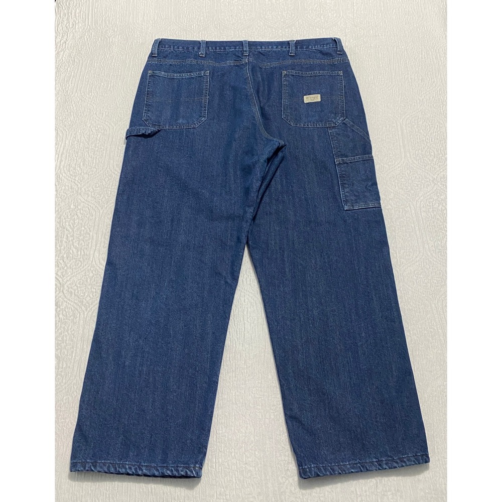 Wrangler Fleece Lined Carpenter Jeans Mens 42x30 Denim Work Pants Wide Leg‎